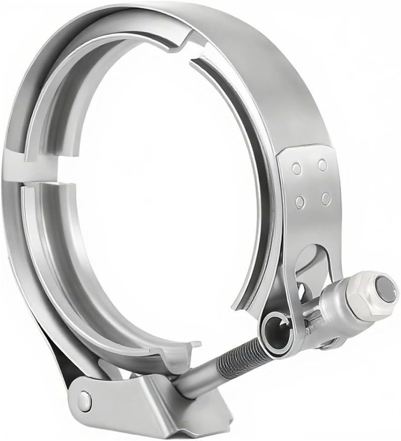 eLifecenter 4 Inch Exhaust V band Clamp T304 Stainless Steel with T-Bolt Quick Release Latch(No Flanges) - Image 1